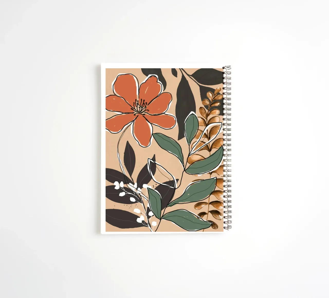 Elegant Botanical Line Art 2 spiral notebook by Nadjaa