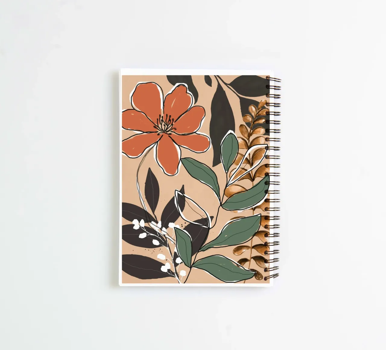 Elegant Botanical Line Art 2 spiral notebook by Nadjaa