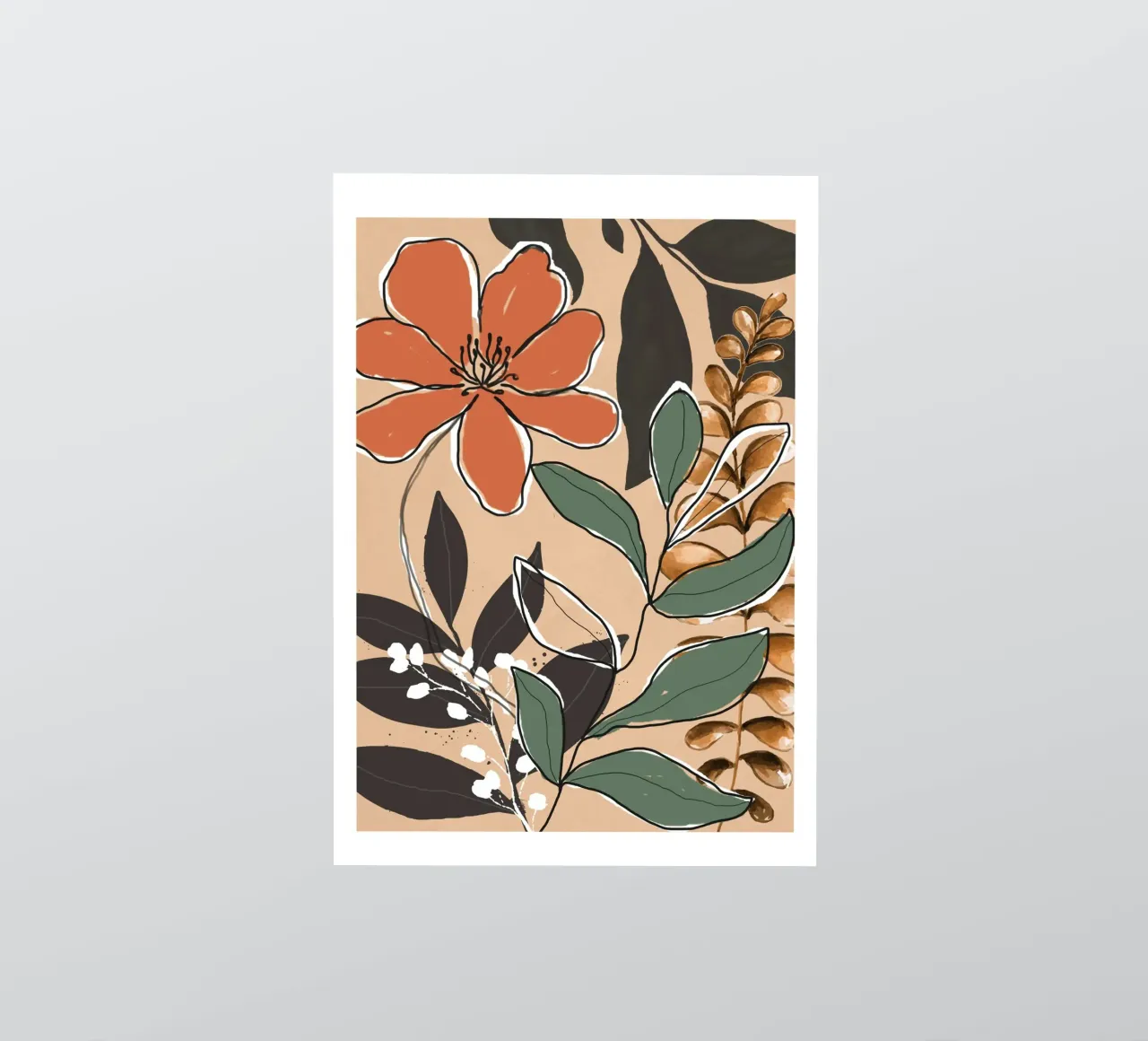 Elegant Botanical Line Art 2 adesivo da Nadjaa