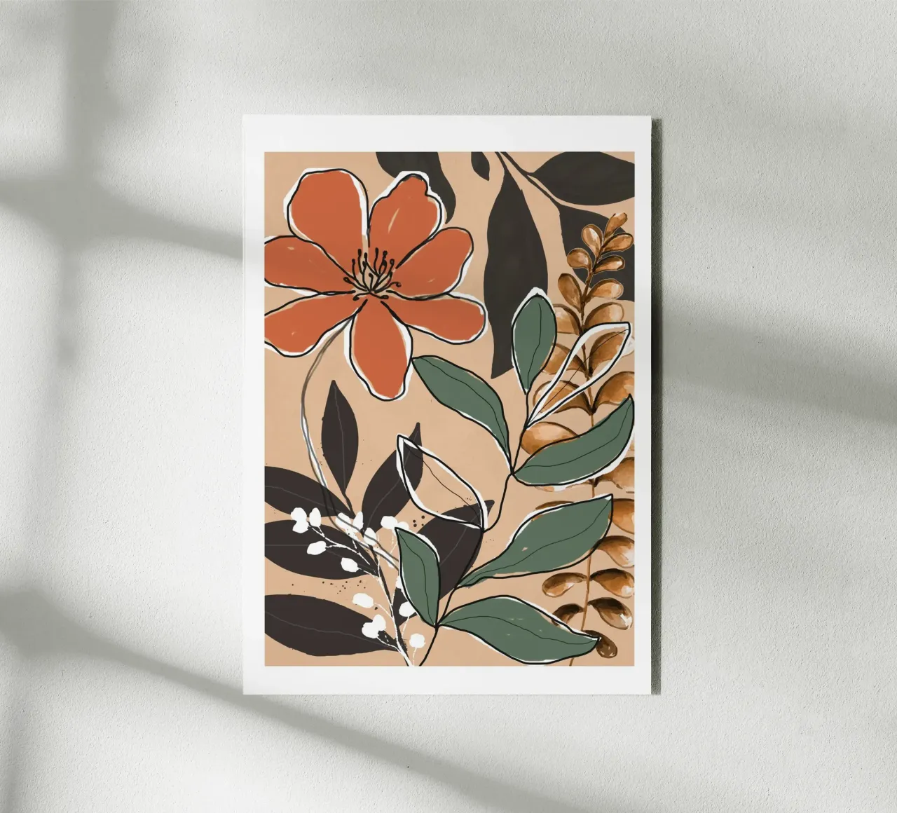 Elegant Botanical Line Art 2 alluminio dibond da Nadjaa