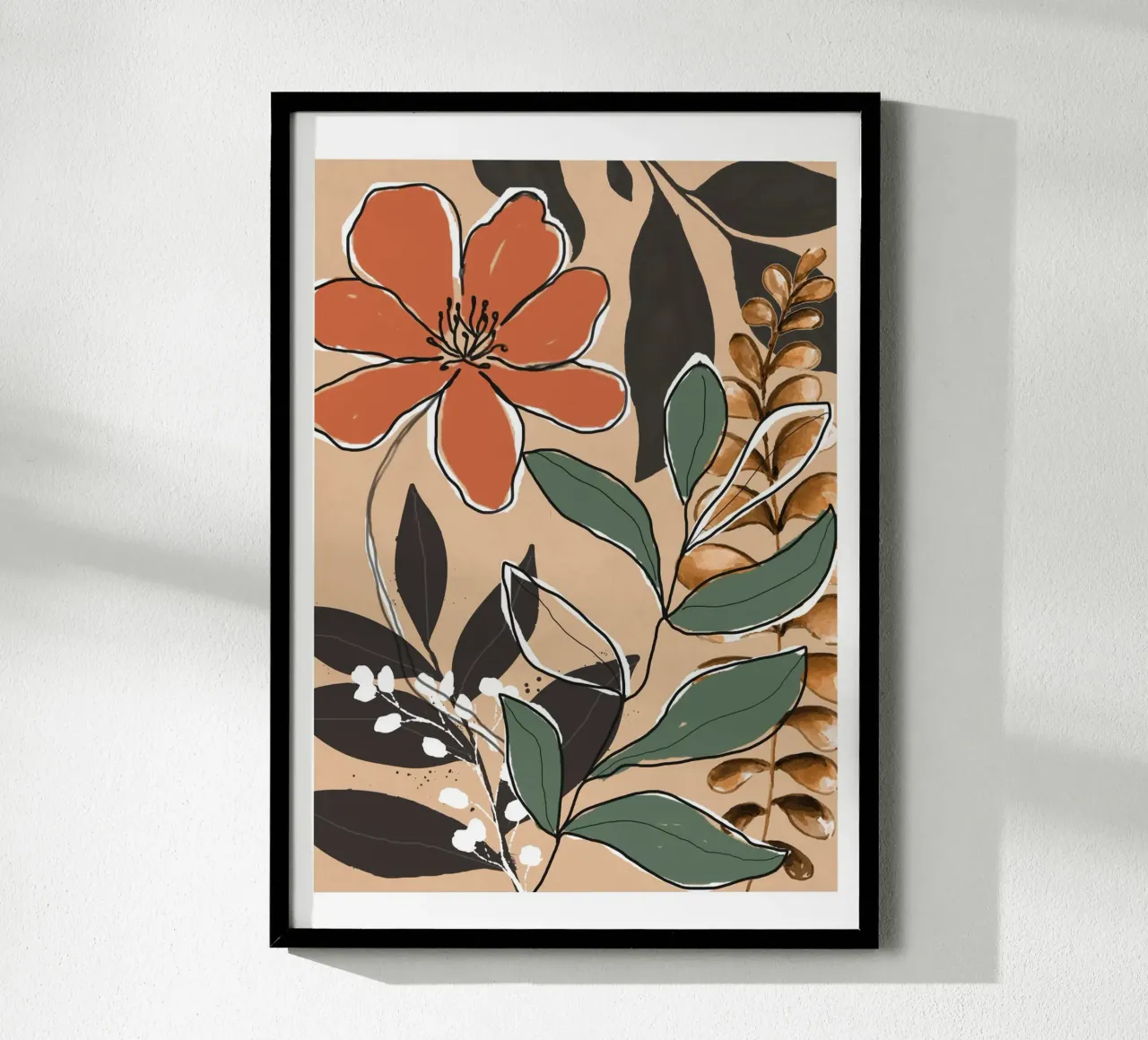 Elegant Botanical Line Art 2 carta hahnemühle da Nadjaa