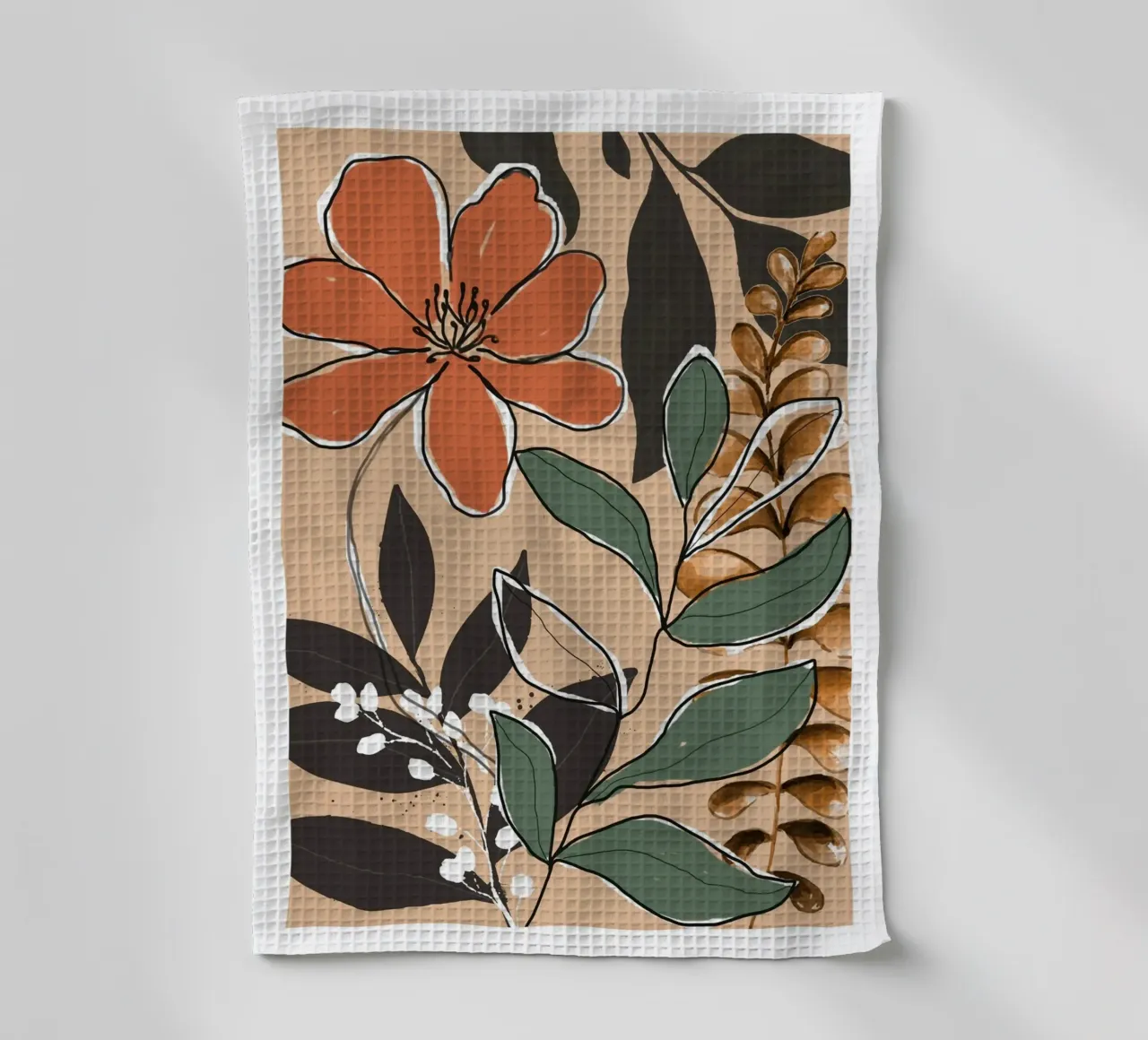 Elegant Botanical Line Art 2 canovaccio da cucina da Nadjaa