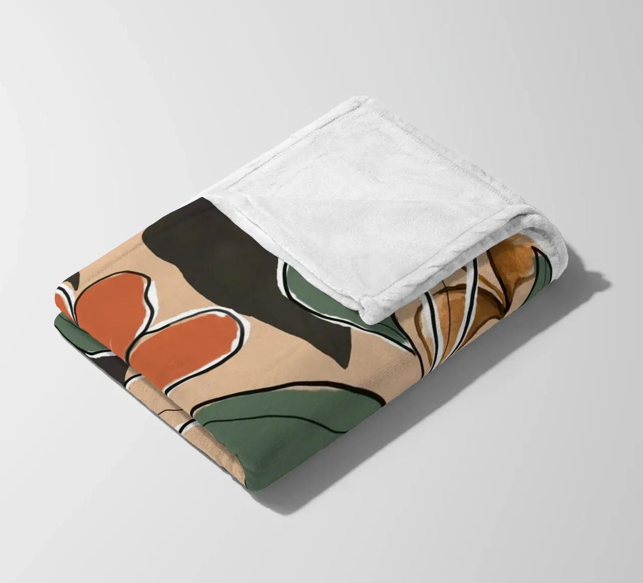 Elegant Botanical Line Art 2 coperta in pile da Nadjaa