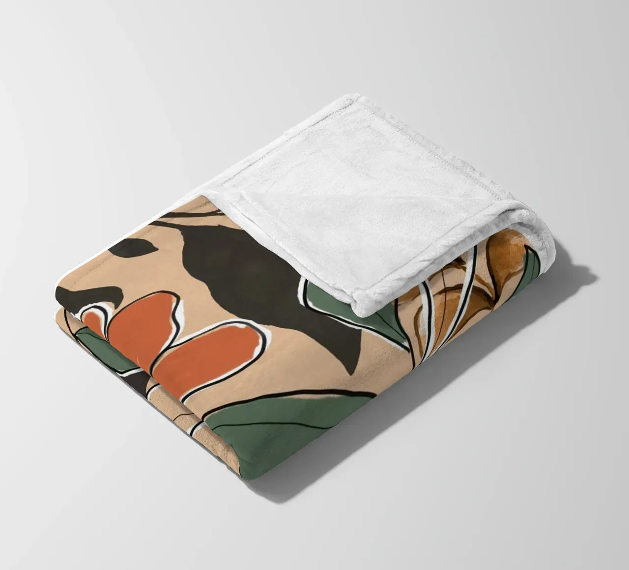 Elegant Botanical Line Art 2 coperta in pile da Nadjaa