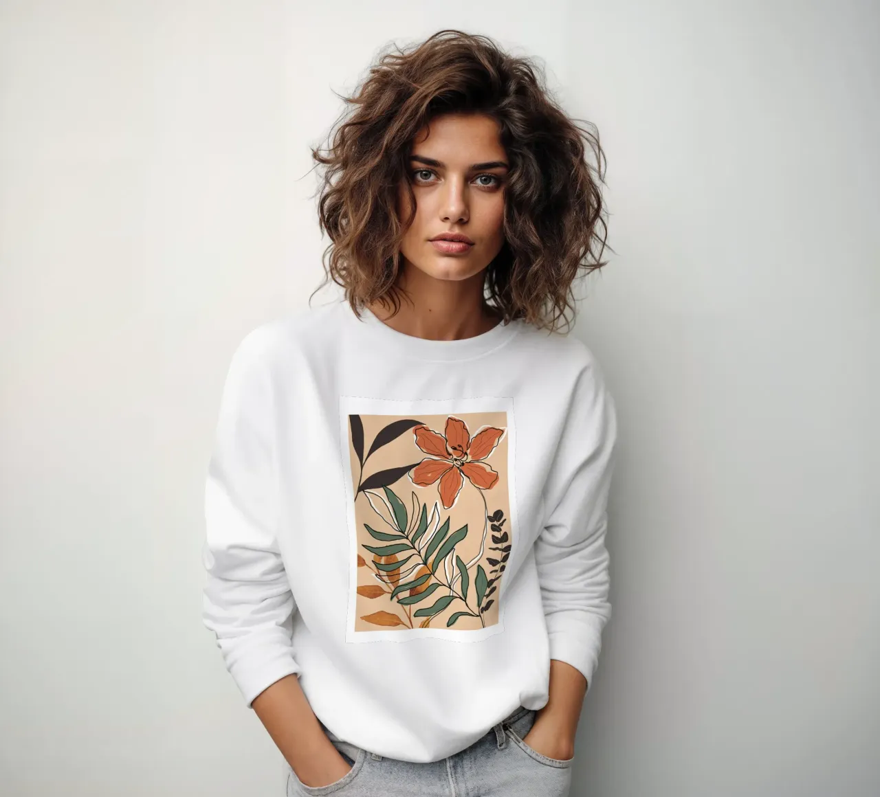 Elegant Botanical Line Art 2 sweatshirt by Nadjaa