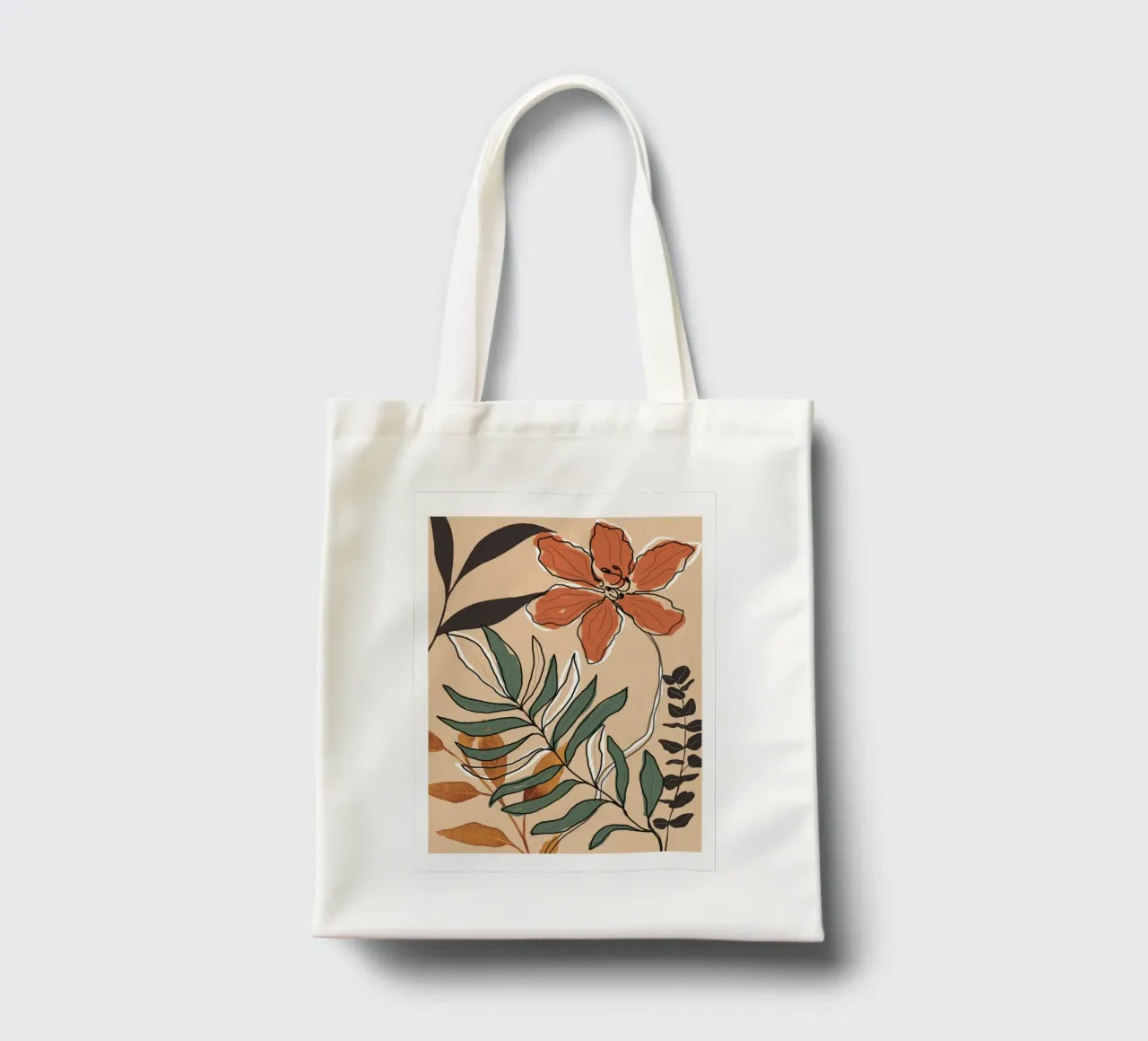 Elegant Botanical Line Art 2 borsa in juta da Nadjaa