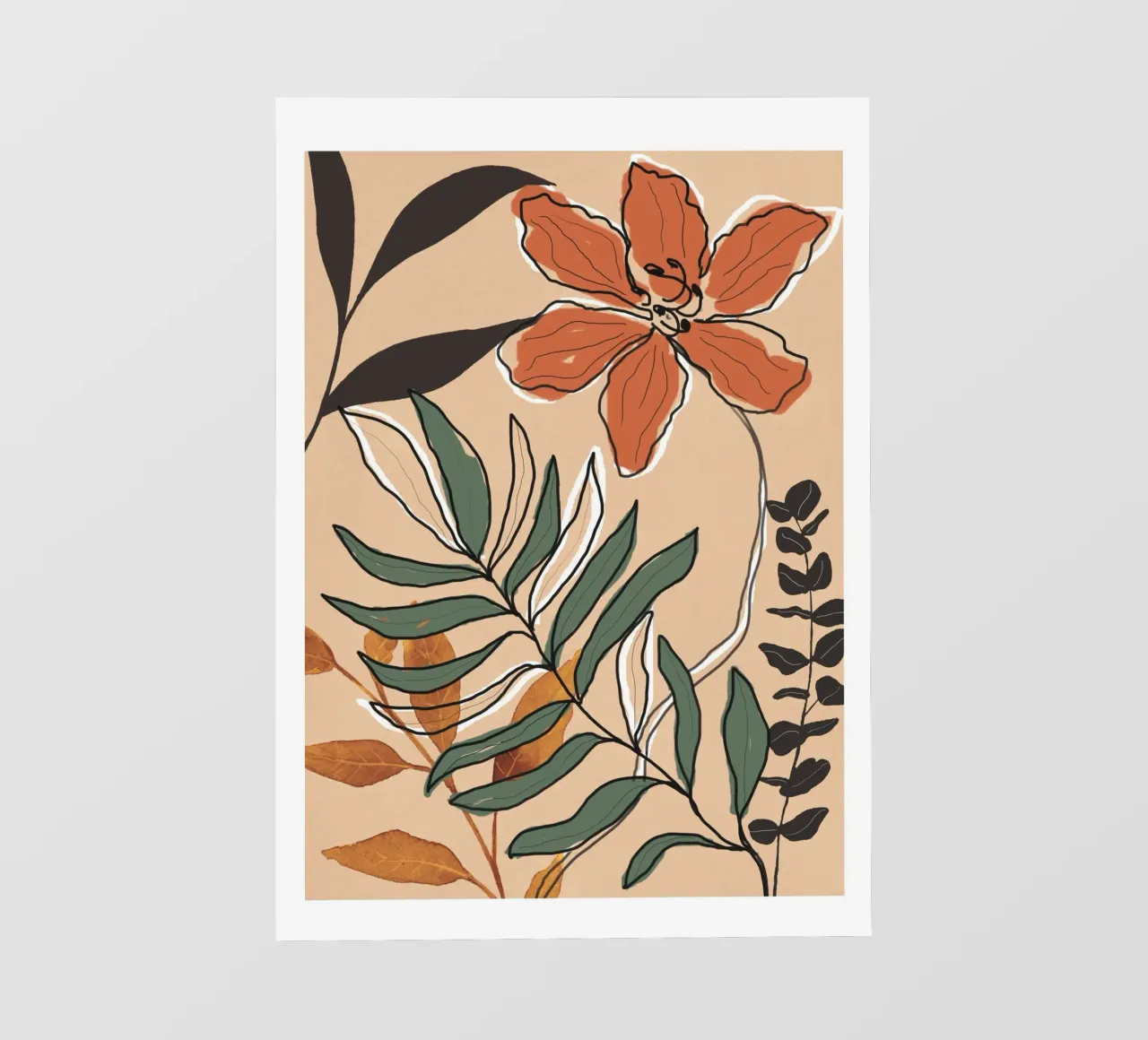 Elegant Botanical Line Art 2 pellicola backlit da Nadjaa