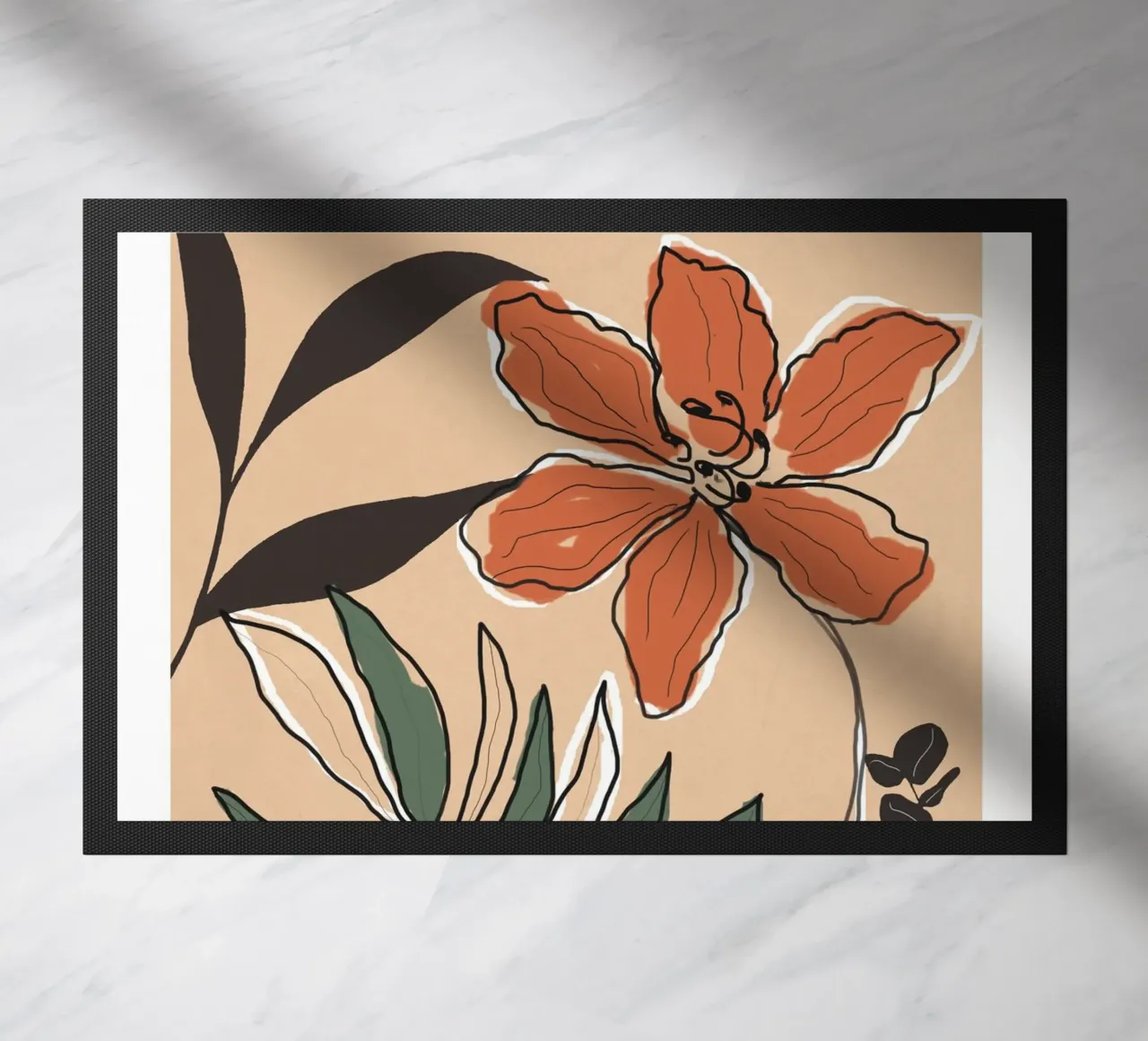 Elegant Botanical Line Art 2 zerbino da Nadjaa