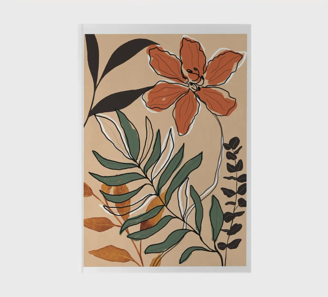 Elegant Botanical Line Art 2 notebook by Nadjaa