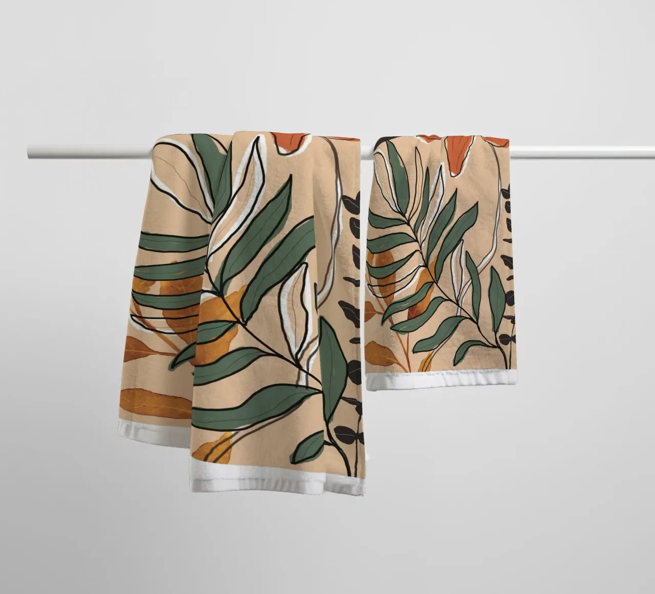 Elegant Botanical Line Art 2 asciugamano da bagno da Nadjaa