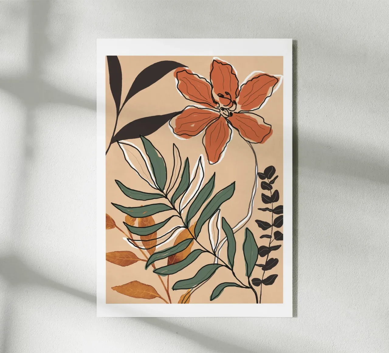 Elegant Botanical Line Art 2 plexiglass da Nadjaa