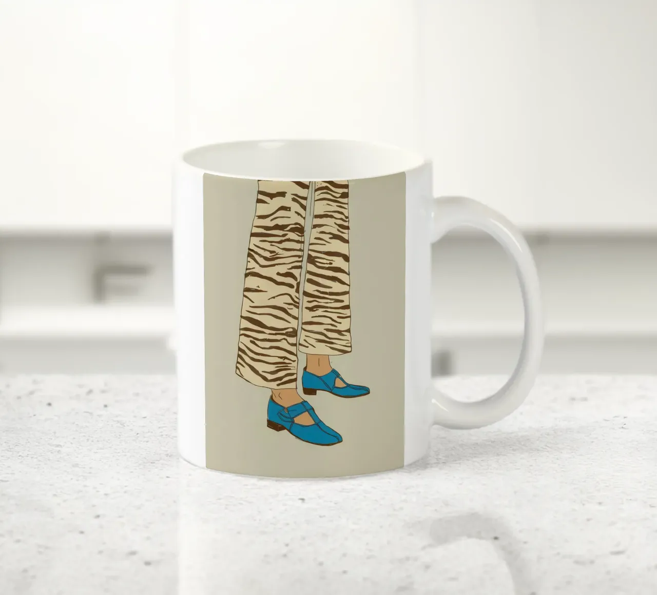 Scarpe a strisce zebrate tazza in ceramica da Lune Dreams