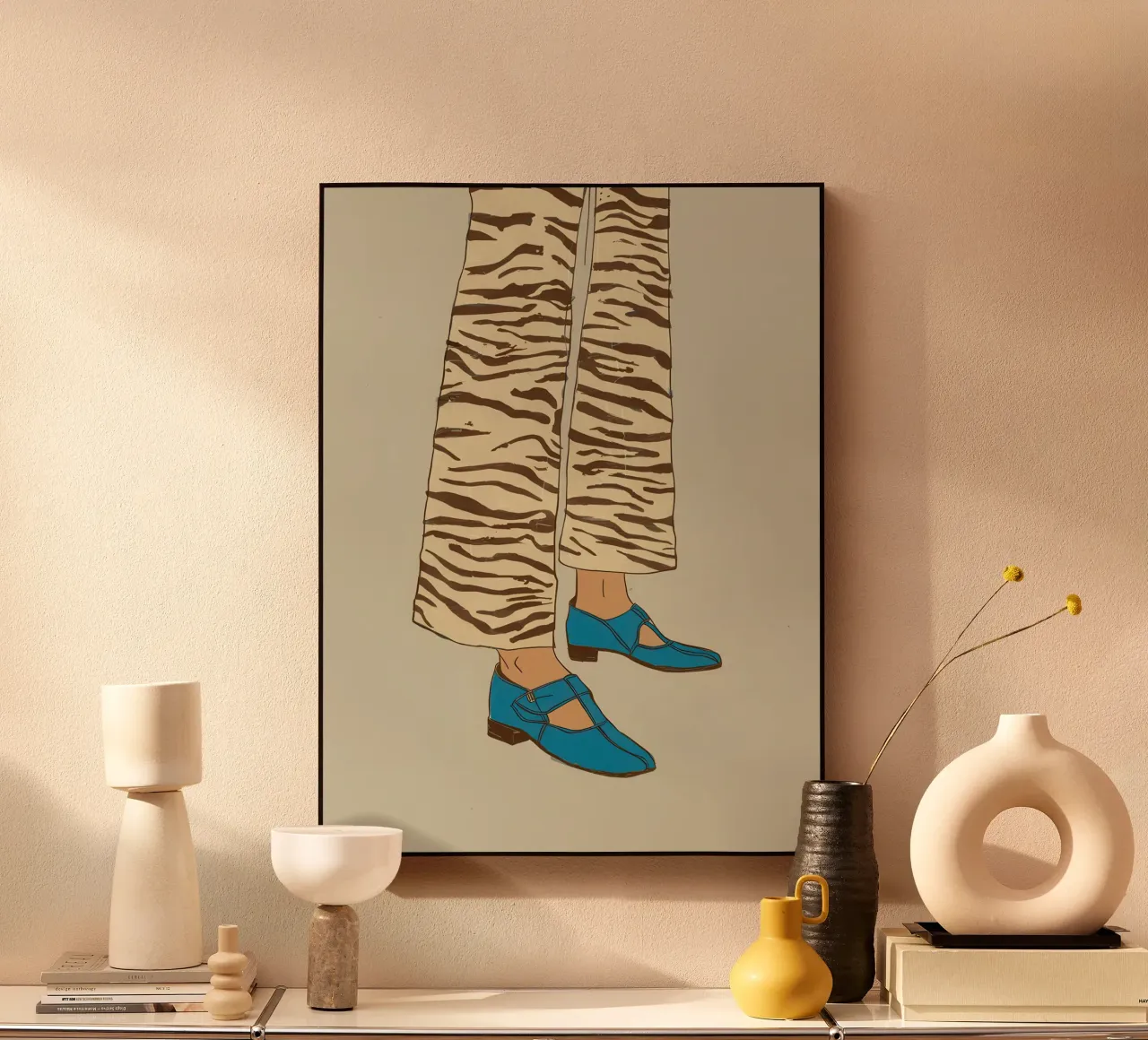 Scarpe a strisce zebrate alluminio dibond da Lune Dreams