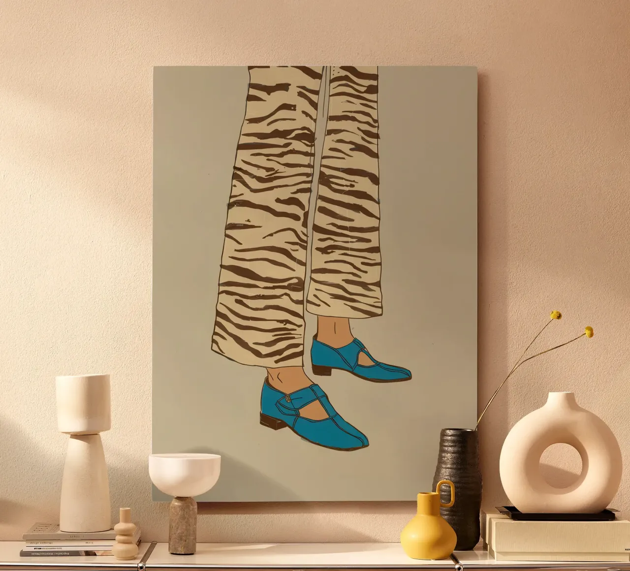 Scarpe a strisce zebrate alluminio dibond da Lune Dreams