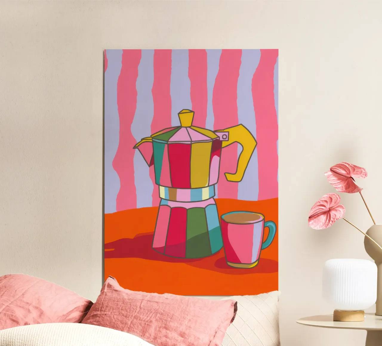 Momento Moka a righe poster da Mossy Pigment