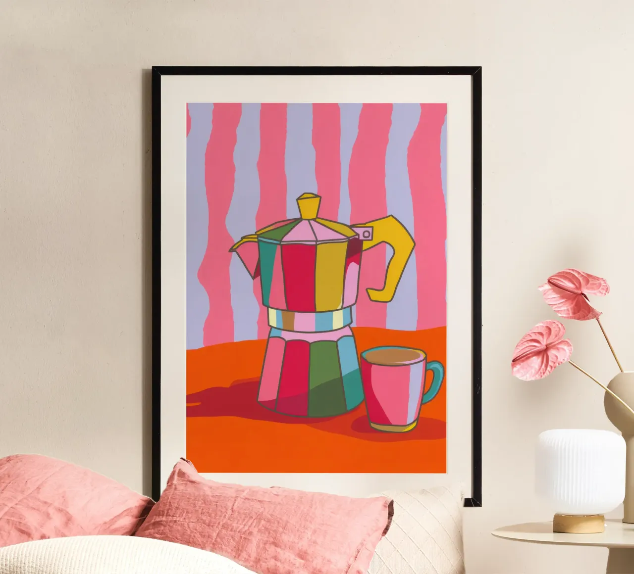 Momento Moka a righe poster da Mossy Pigment