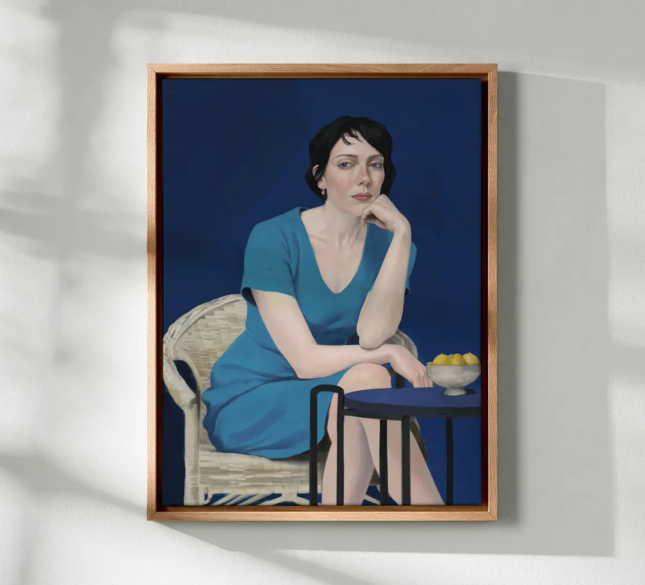 Kobalt Café Overdenking canvas met Baklijst van Hollow Years