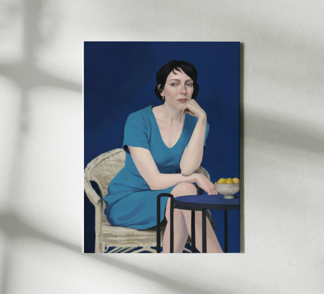 Kobalt Café Overdenking canvas met Baklijst van Hollow Years