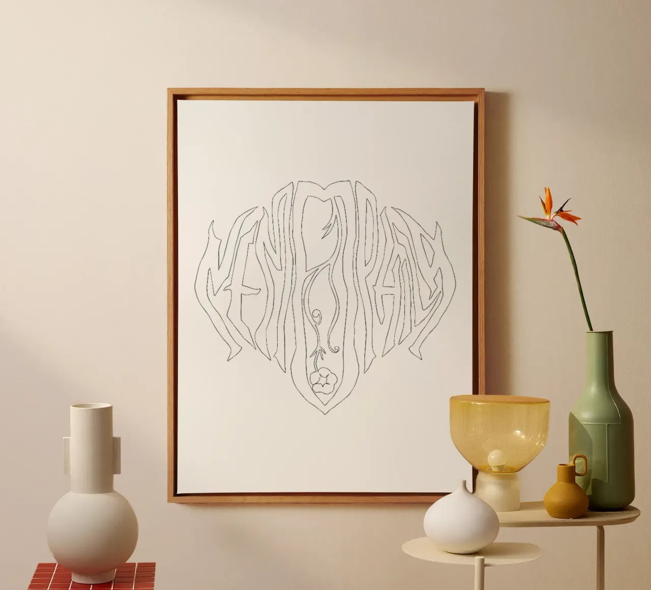 Blumengut Das Metallarchiv Leinwand mit Schattenfugenrahmen von Corene Morar