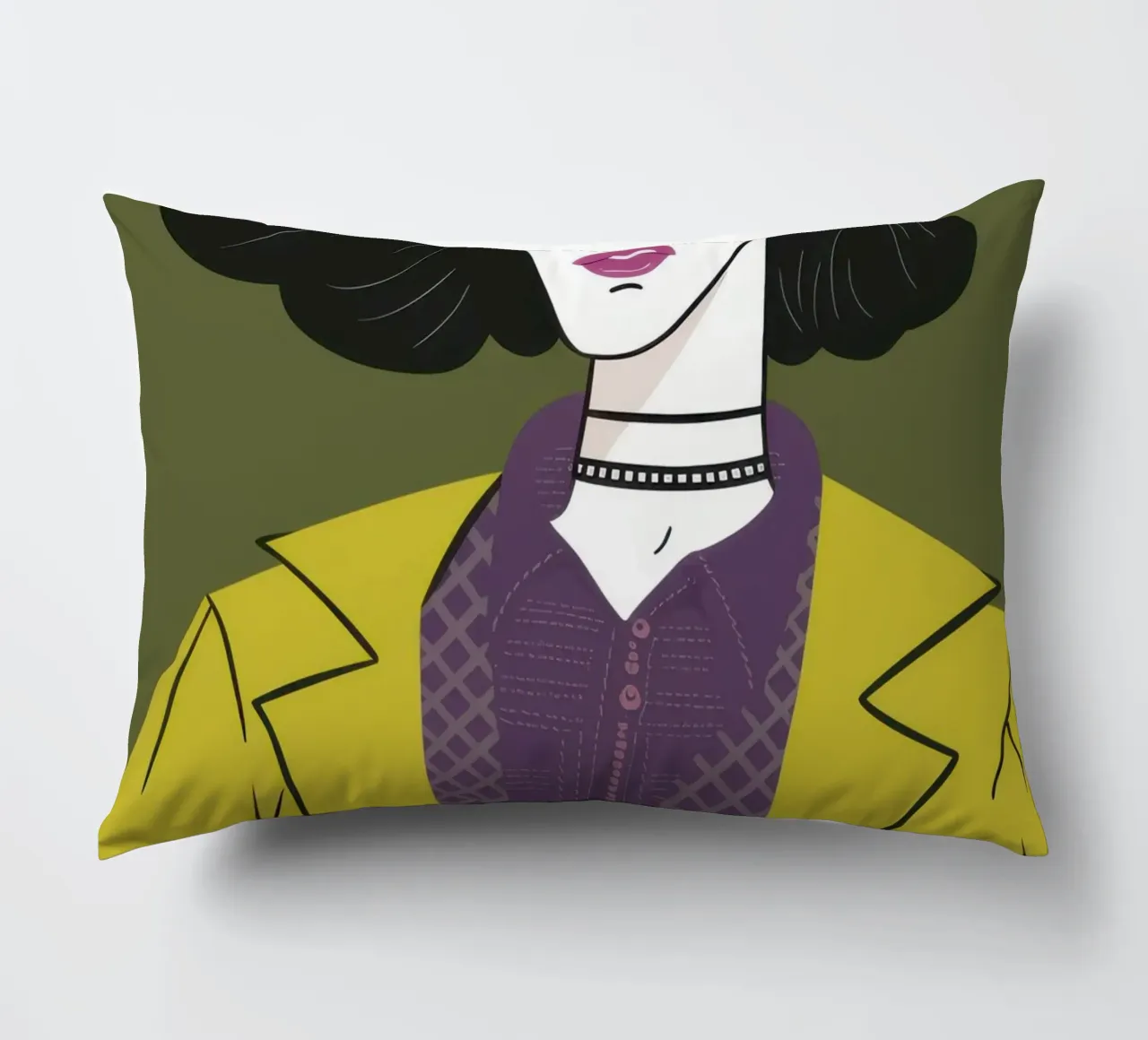 Sguardo chic color chartreuse cuscino da Mossy Pigment