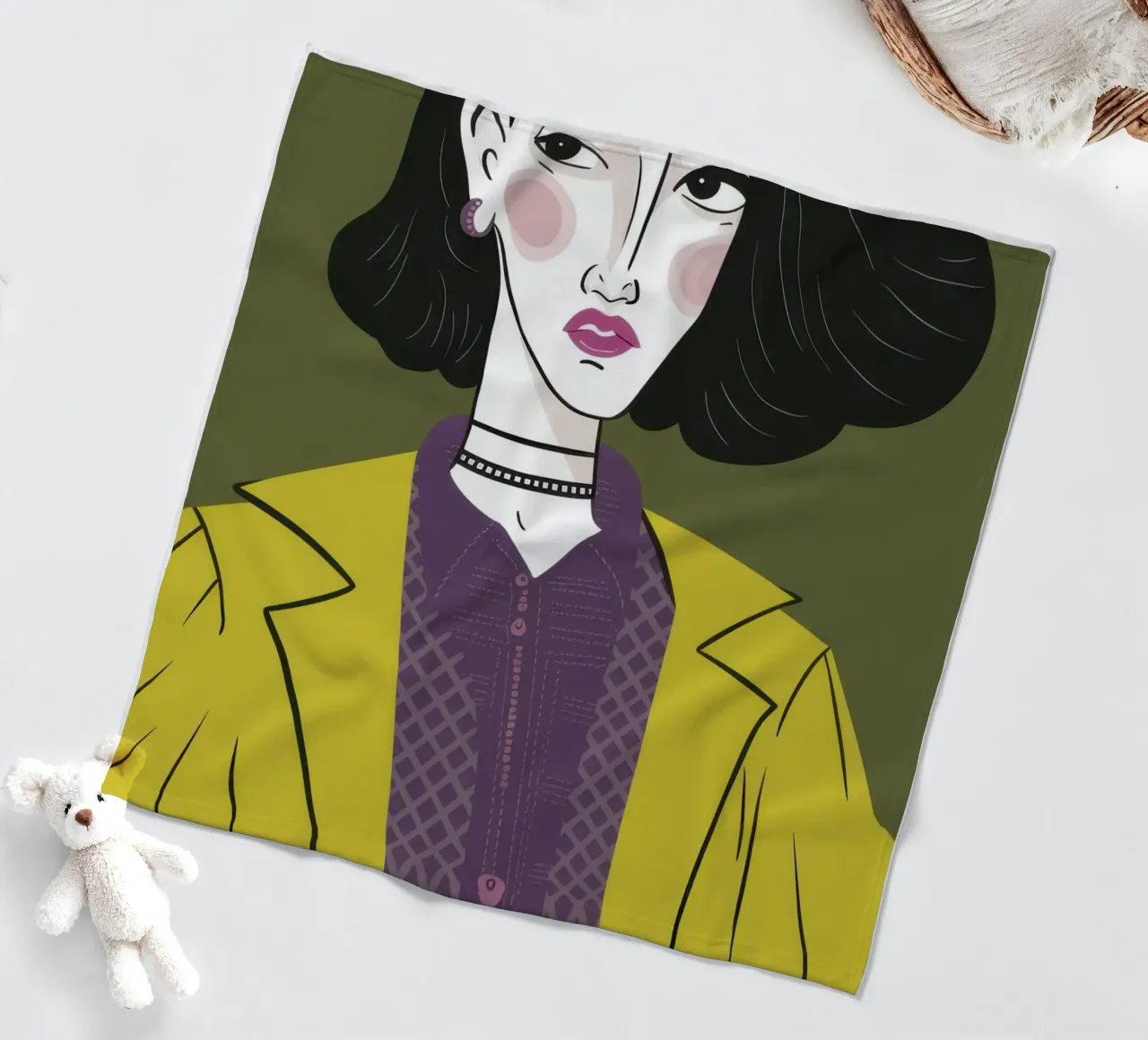 Sguardo chic color chartreuse coperta in pile da Mossy Pigment