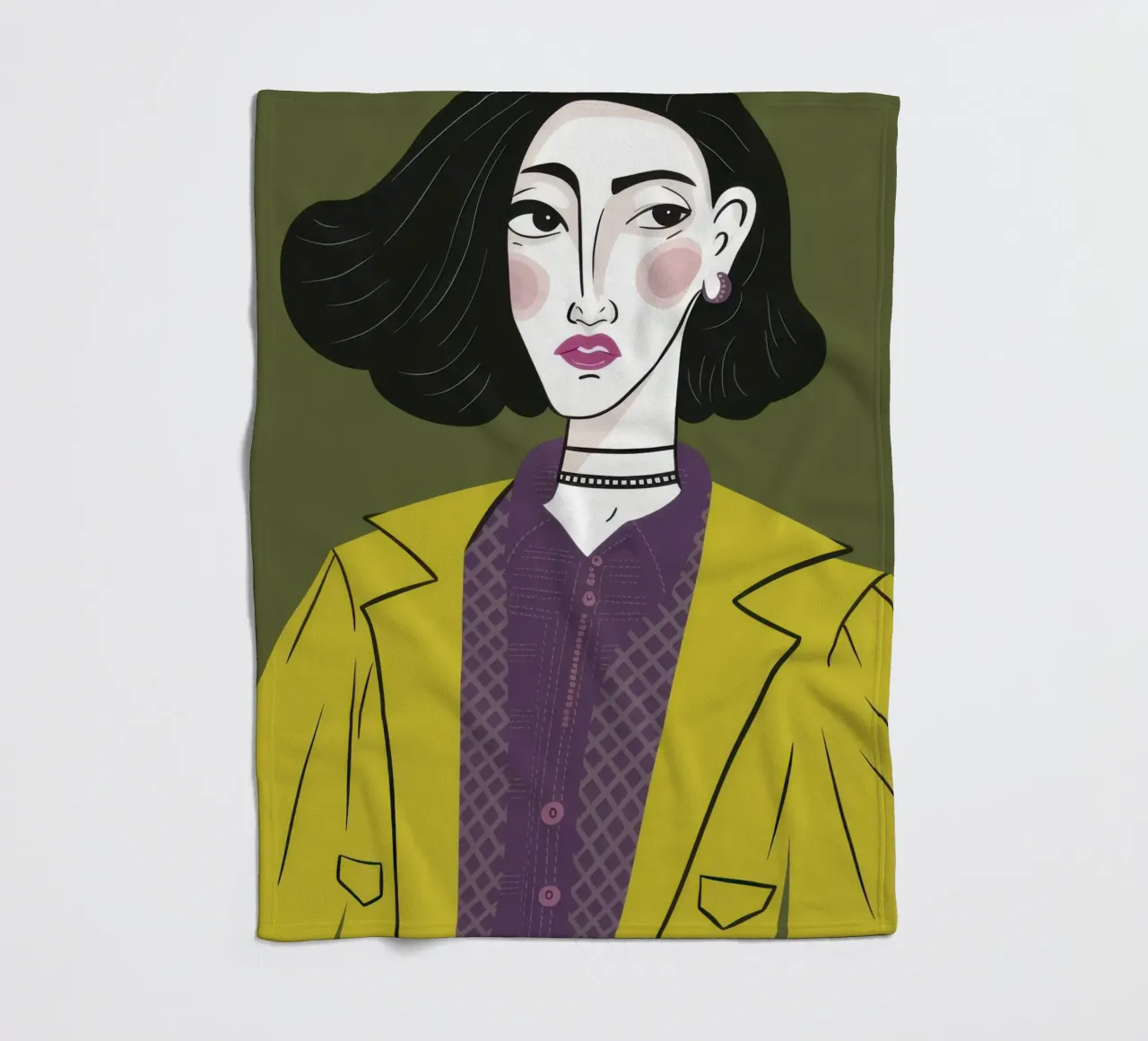 Sguardo chic color chartreuse coperta in pile da Mossy Pigment