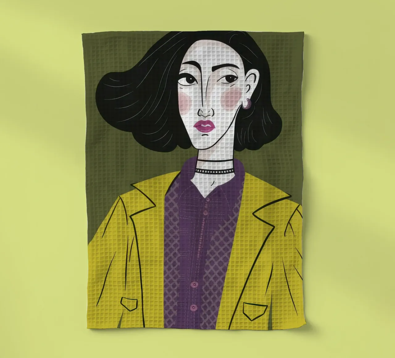 Sguardo chic color chartreuse canovaccio da cucina da Mossy Pigment
