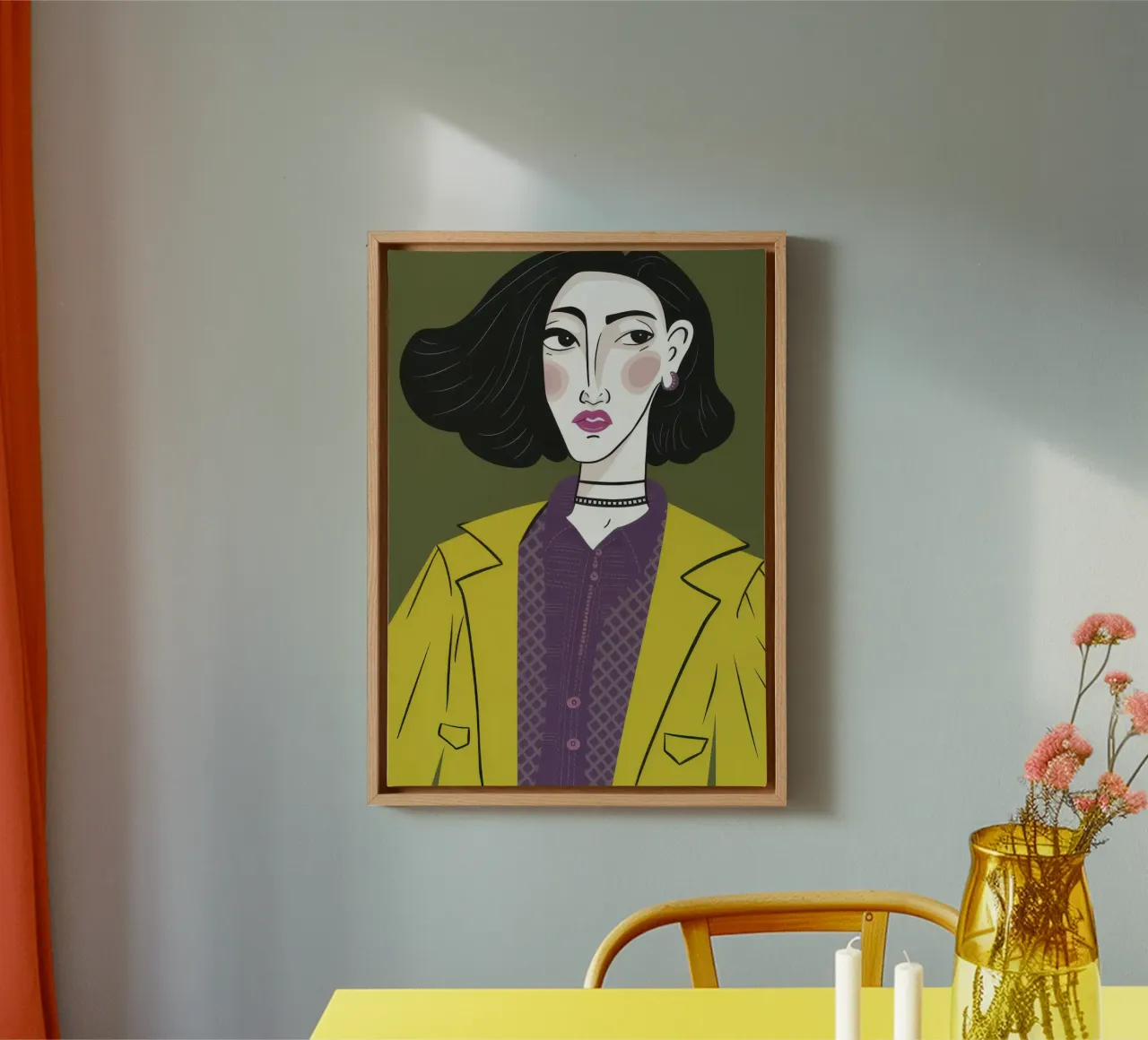 Sguardo chic color chartreuse tela da Mossy Pigment