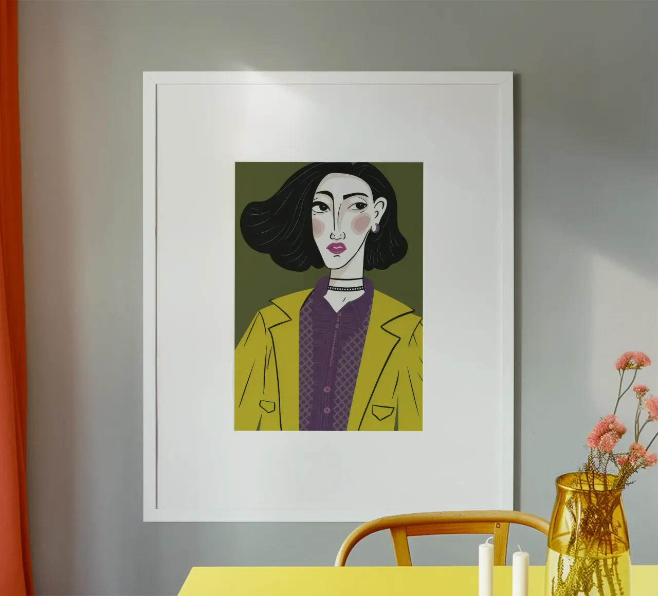 Sguardo chic color chartreuse poster da Mossy Pigment