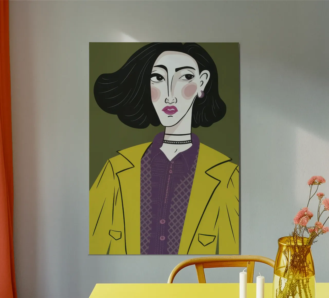 Sguardo chic color chartreuse poster da Mossy Pigment