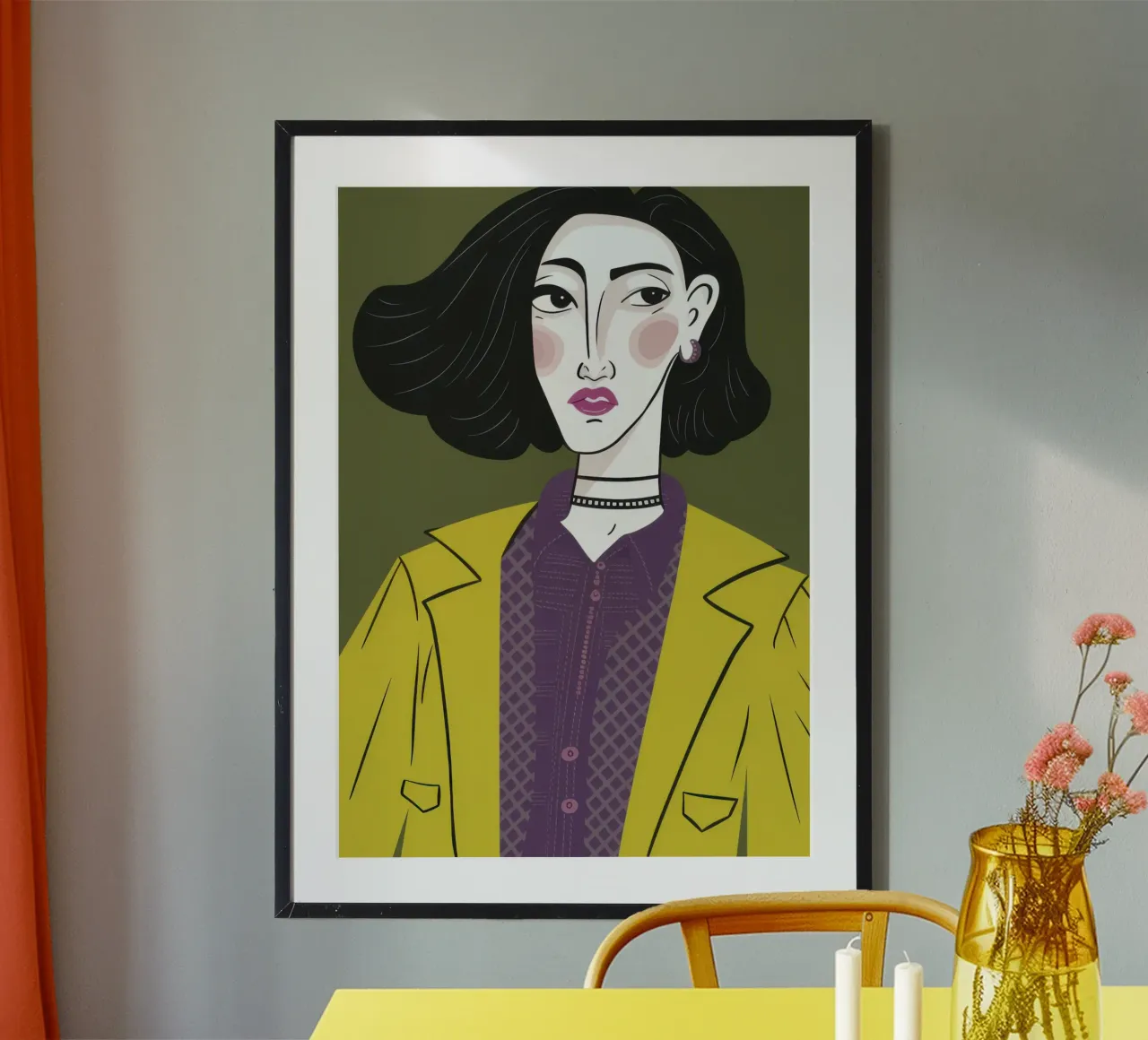 Sguardo chic color chartreuse poster da Mossy Pigment