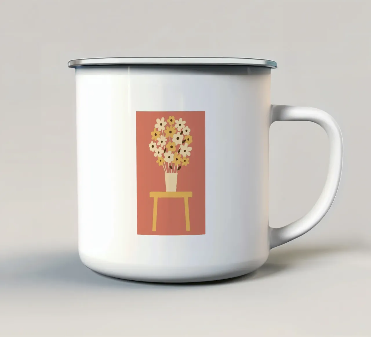 Decorazione con vaso di fiori tazza in smalto da TRENDY POSTER SHOP
