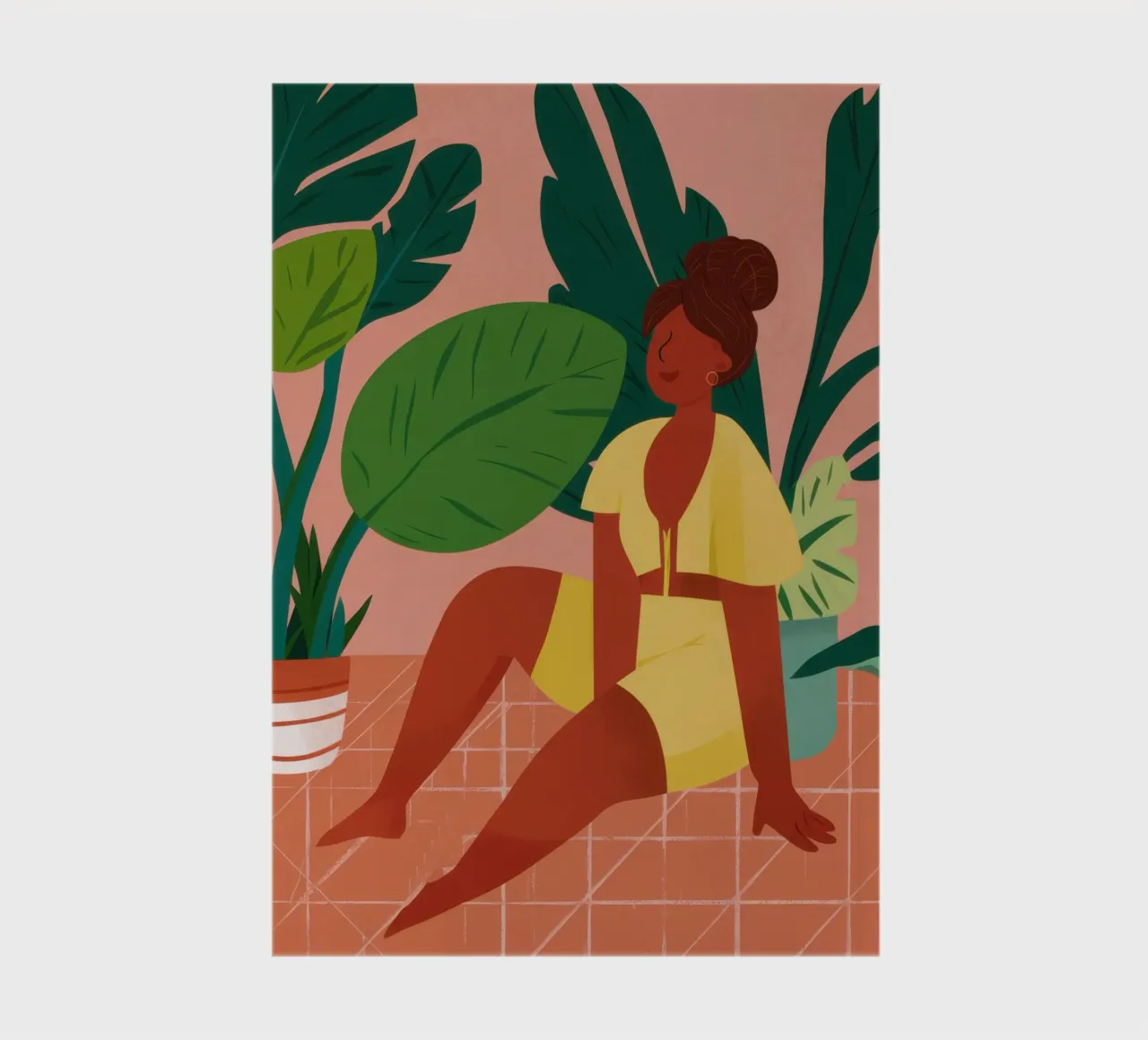Yellow Top Plant Lady notebook by Lune Dreams