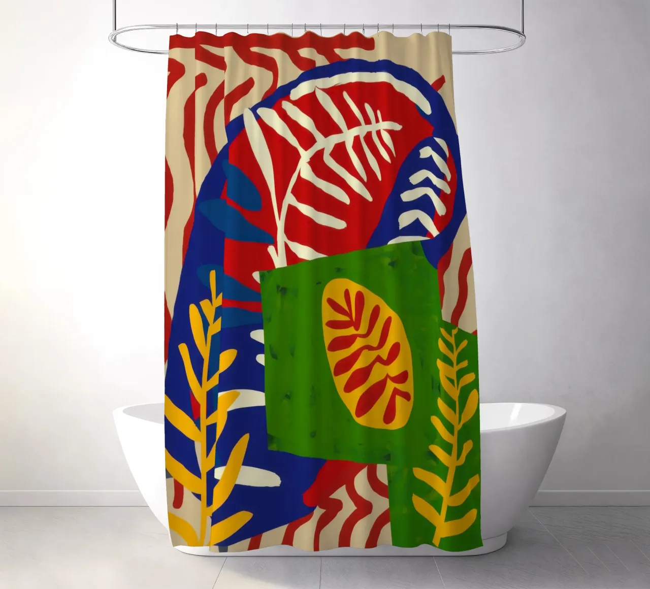 Zebra Stripe Foliage shower curtain by Arcane Lines
