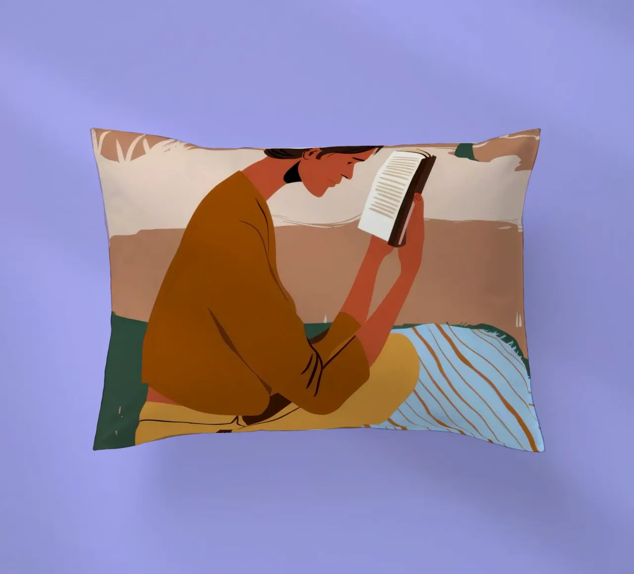 Timeless Page Turner decorative cushion by Mossy Pigment