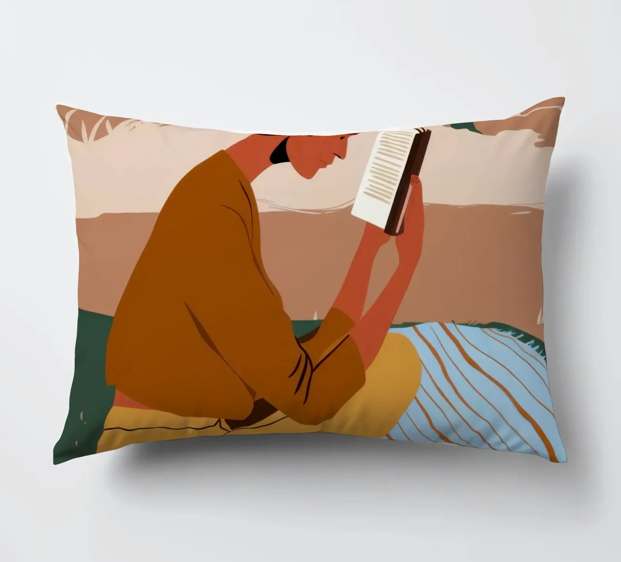 Timeless Page Turner decorative cushion by Mossy Pigment
