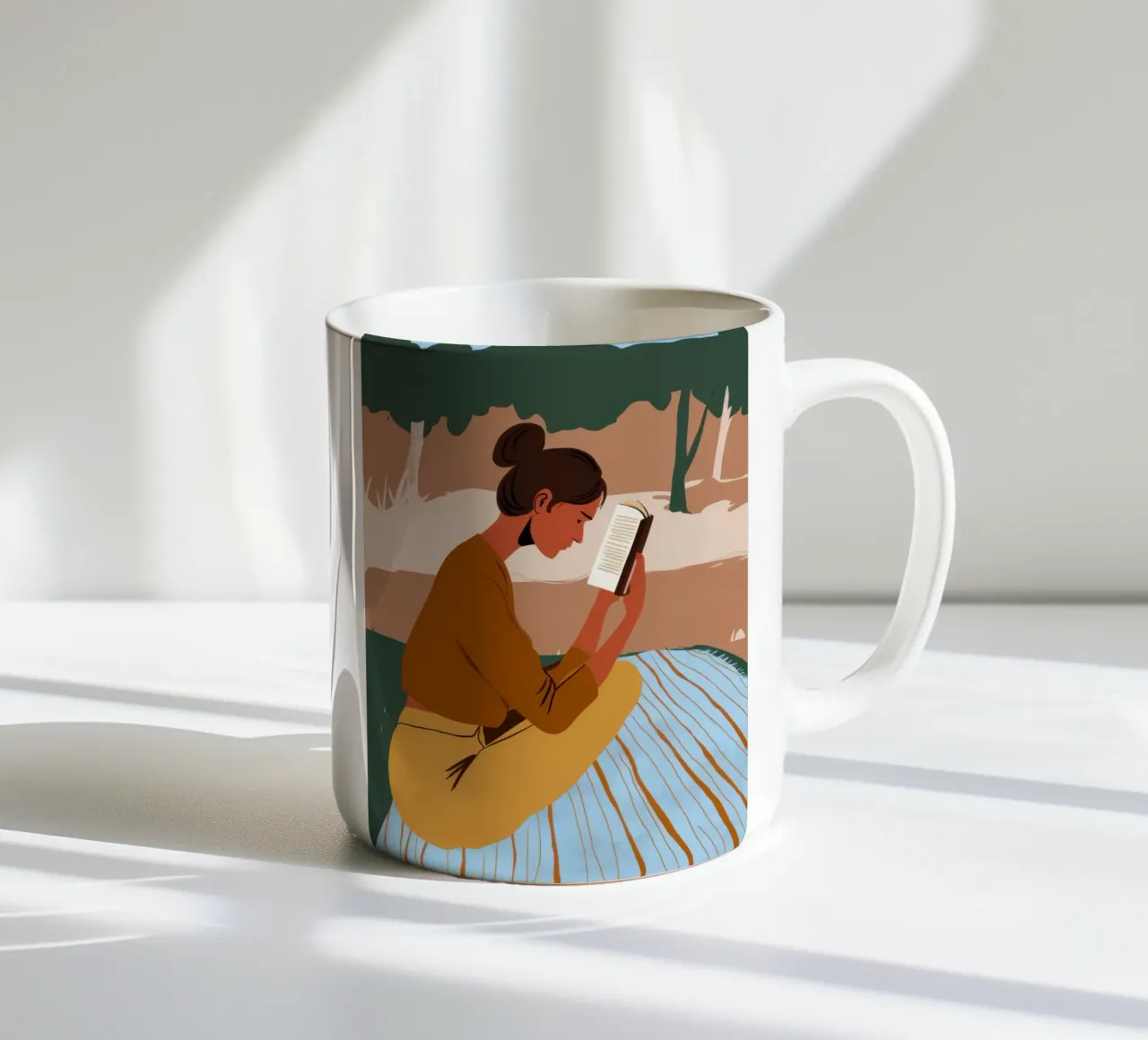 Timeless Page Turner ceramic mug by Mossy Pigment