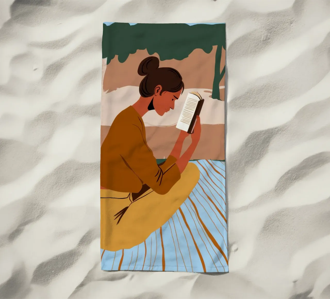 Timeless Page Turner beach towel by Mossy Pigment