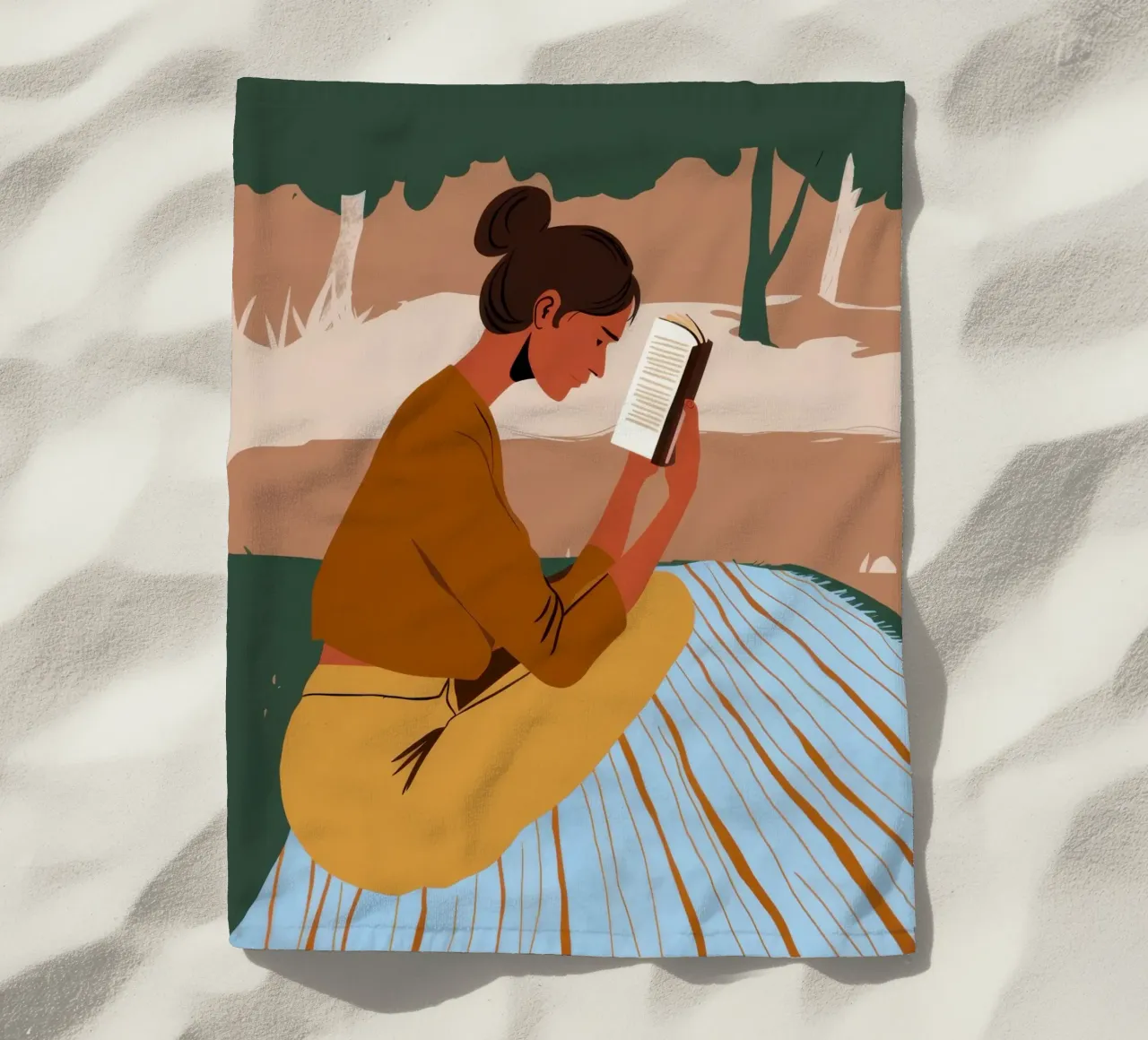 Timeless Page Turner beach towel by Mossy Pigment