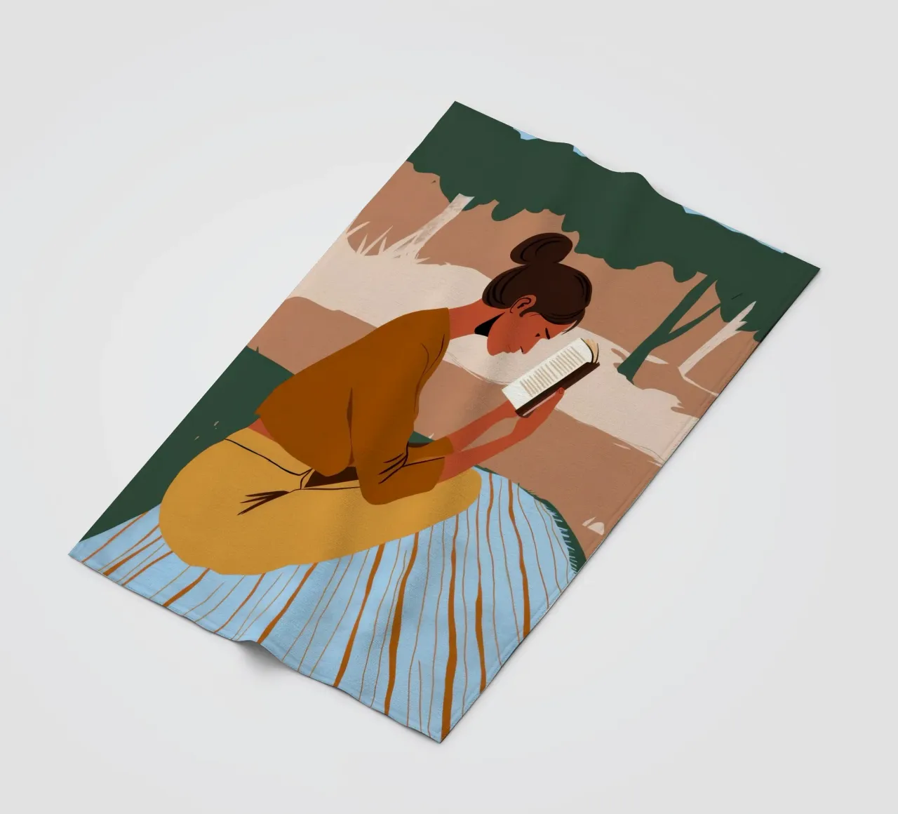 Timeless Page Turner fleece blanket by Mossy Pigment