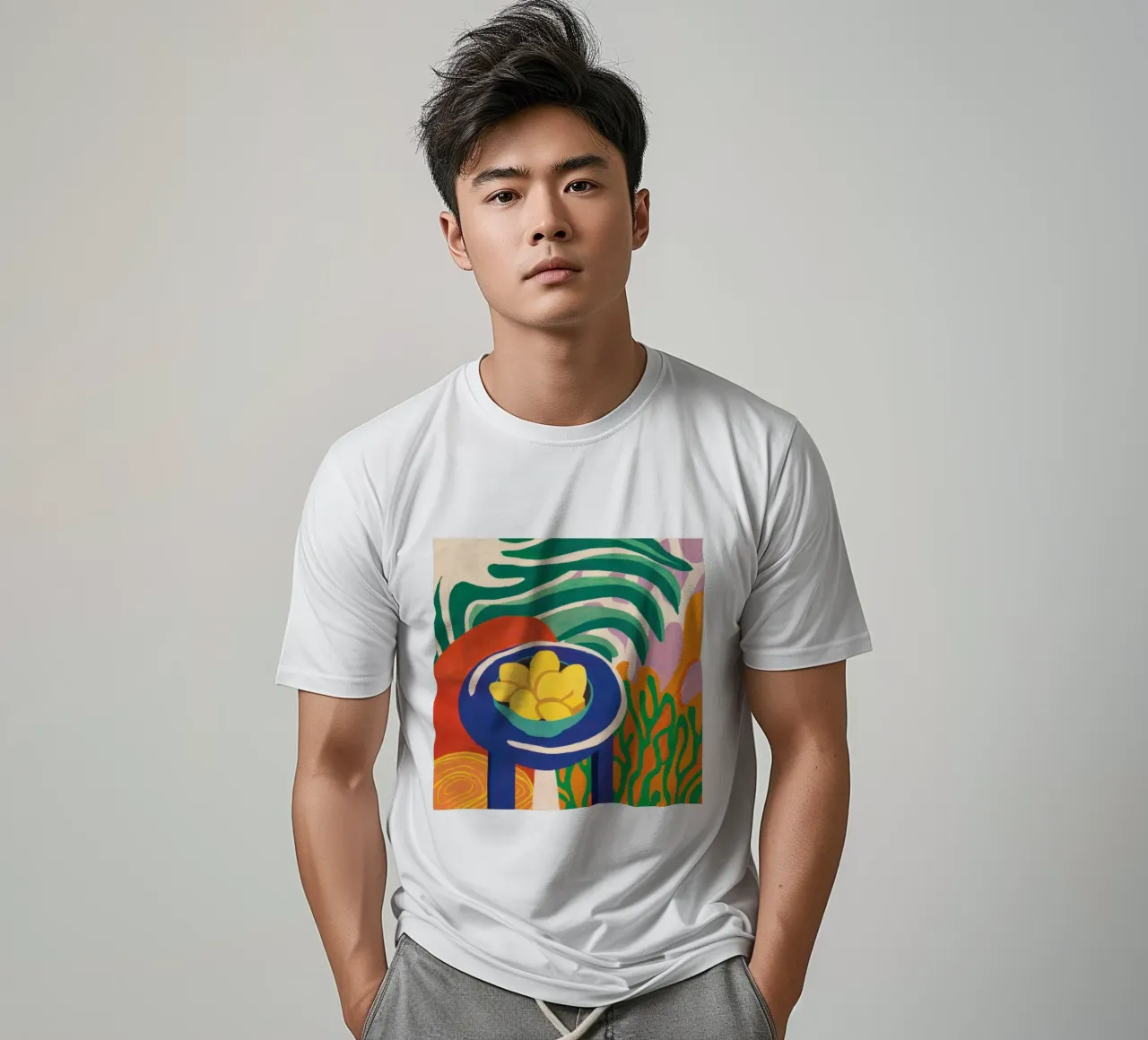 Pastellfarbene Zitrone Repose T-Shirt von Arcane Lines