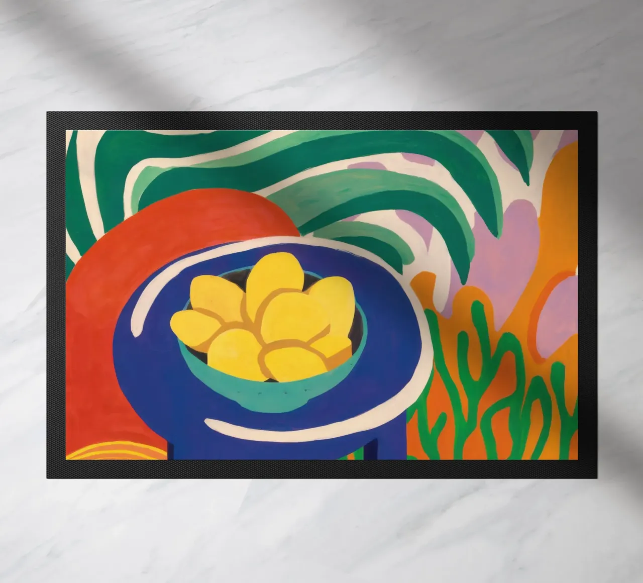 Pastellfarbene Zitrone Repose Fußmatte von Arcane Lines