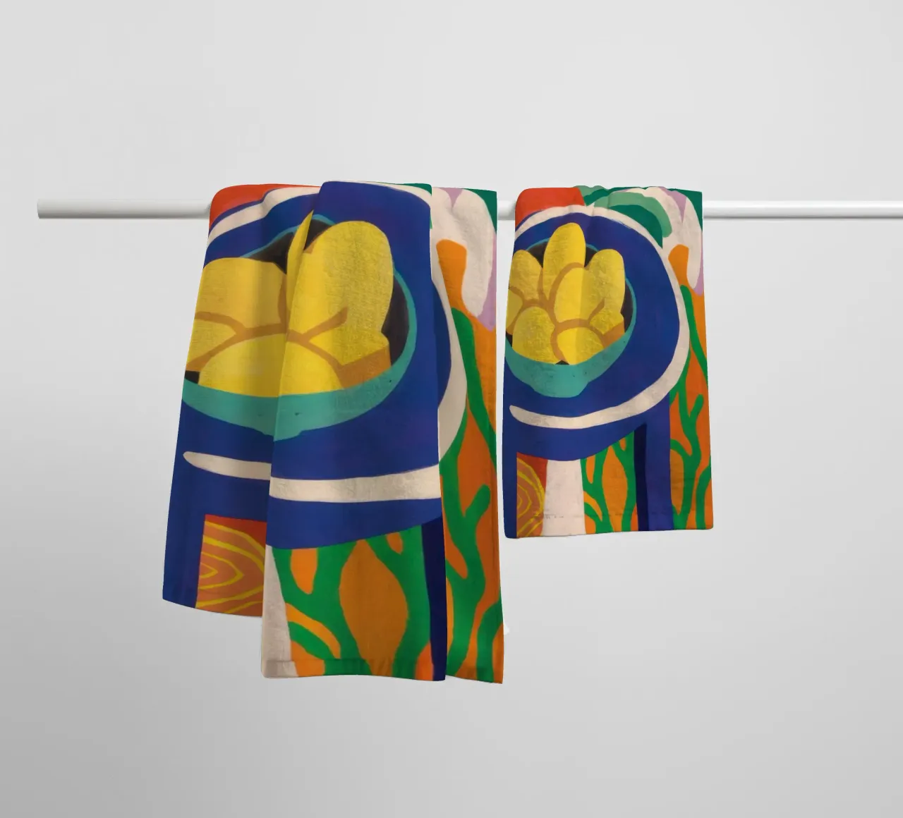 Pastellfarbene Zitrone Repose Handtuch von Arcane Lines