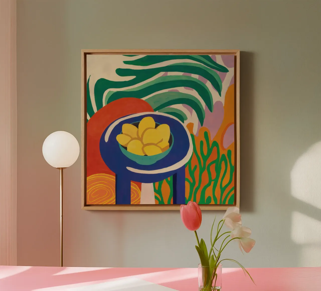 Pastellfarbene Zitrone Repose Leinwand von Arcane Lines