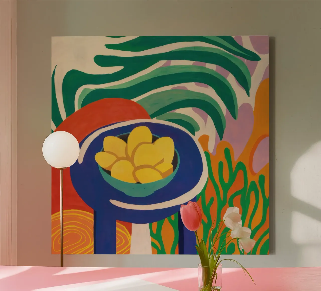 Pastellfarbene Zitrone Repose Leinwand von Arcane Lines