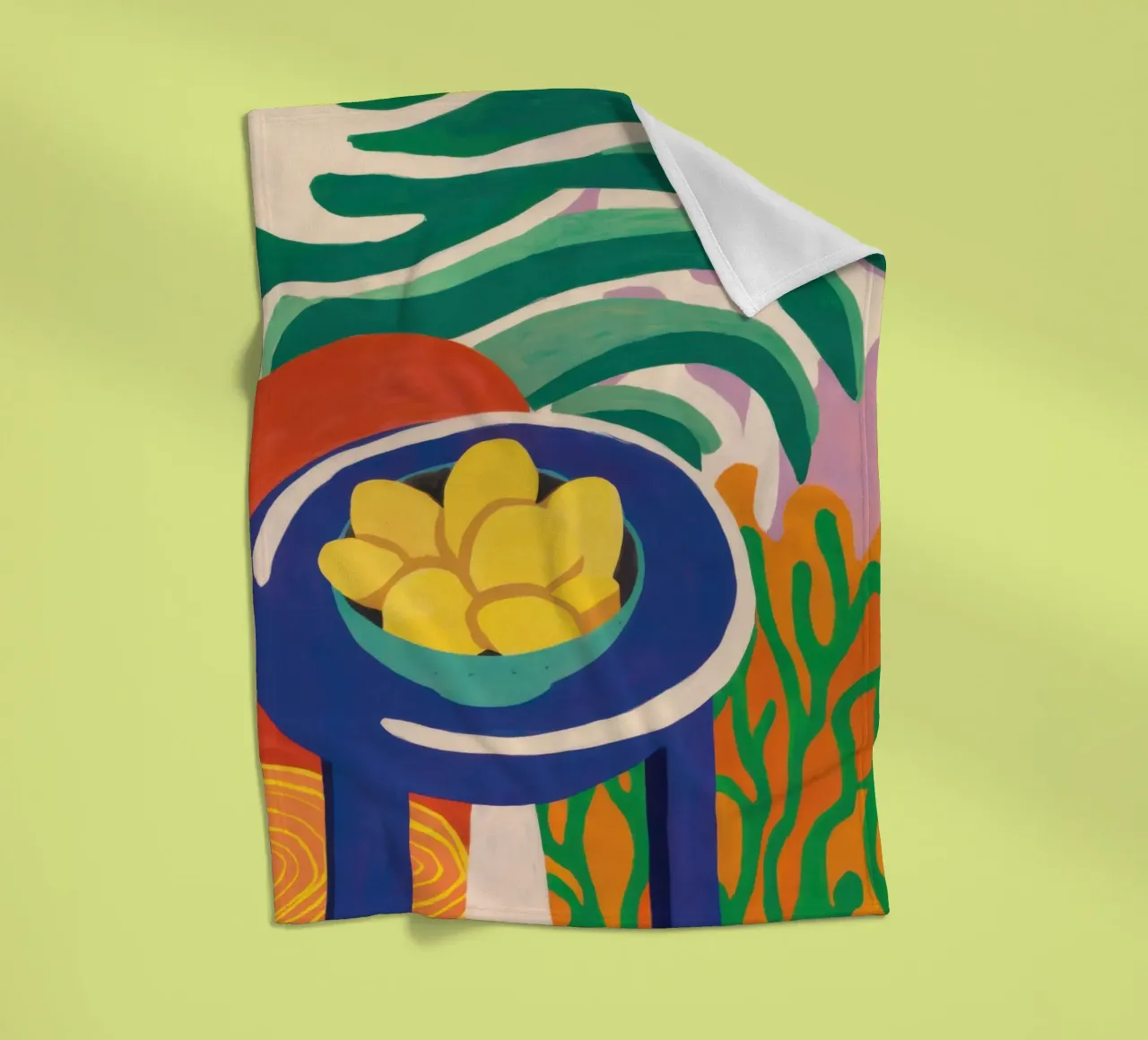 Pastellfarbene Zitrone Repose Fleecedecke von Arcane Lines