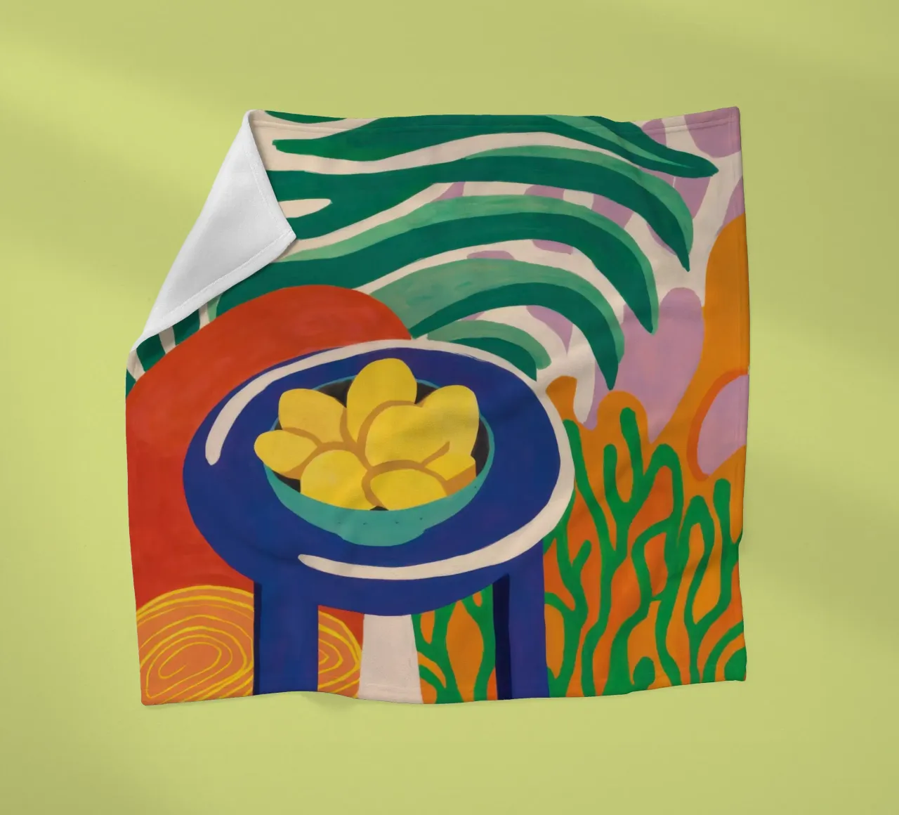 Pastellfarbene Zitrone Repose Fleecedecke von Arcane Lines