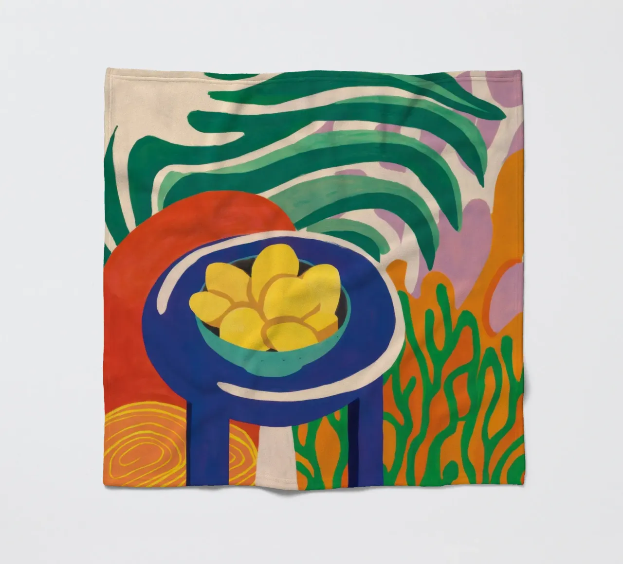 Pastellfarbene Zitrone Repose Fleecedecke von Arcane Lines