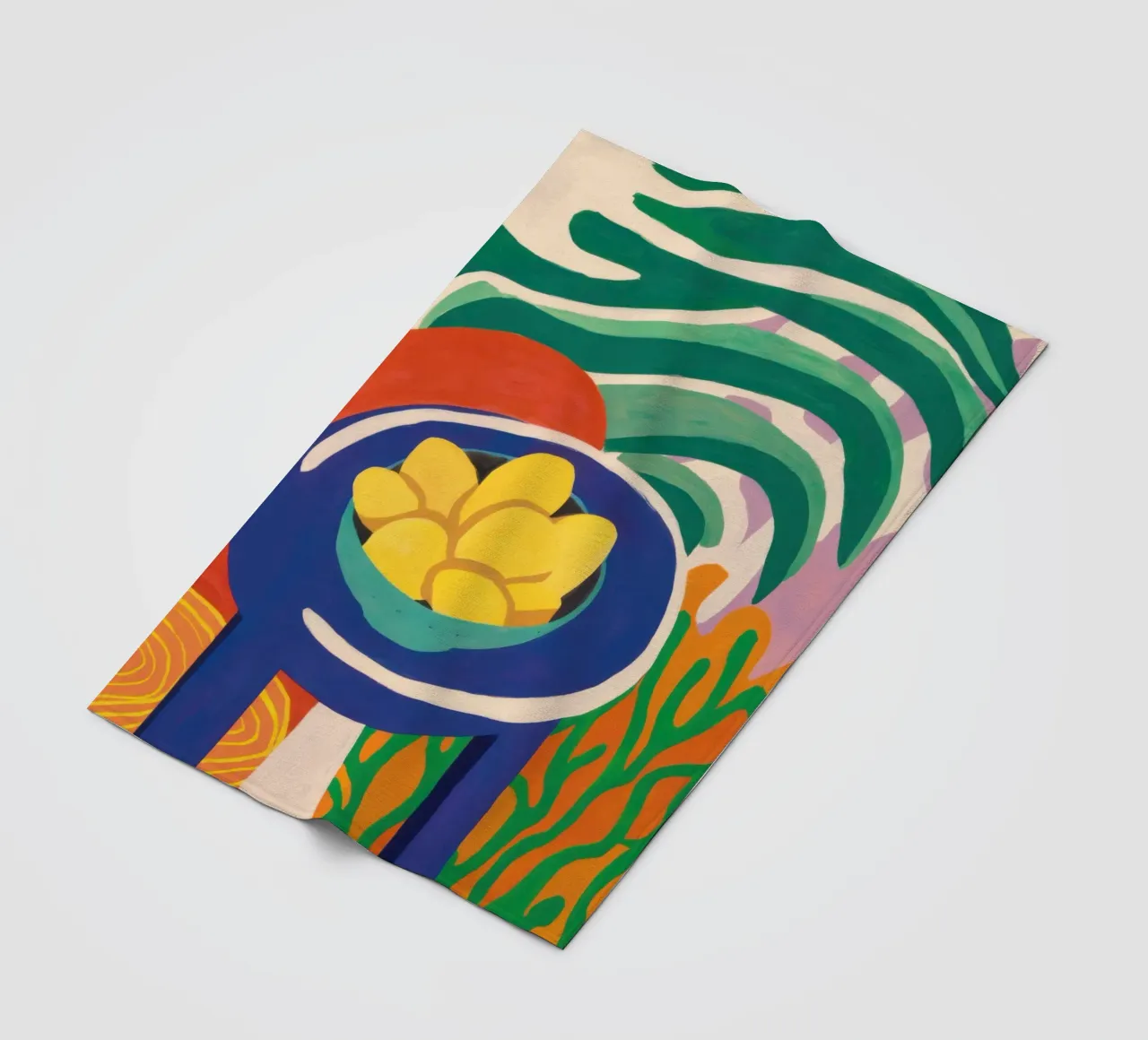 Pastellfarbene Zitrone Repose Fleecedecke von Arcane Lines