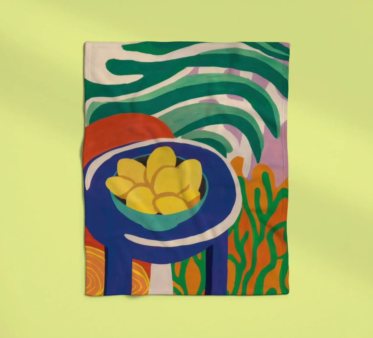 Pastellfarbene Zitrone Repose Fleecedecke von Arcane Lines